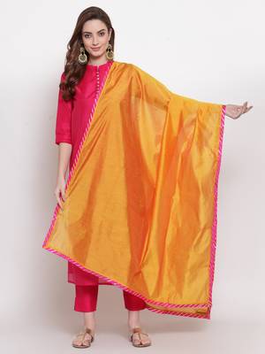 gold art silk plain   dupatta 1