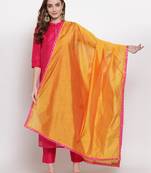 gold art silk plain   dupatta