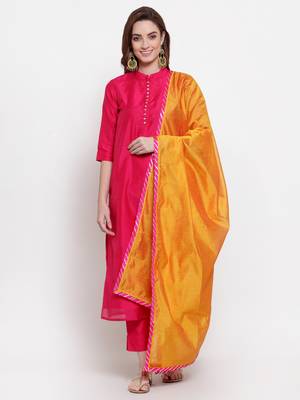 gold art silk plain   dupatta 2