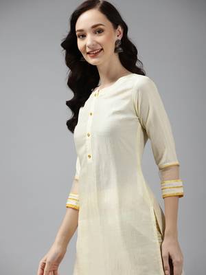 Indo Era Off White Solid Kurta Palazzo Set 5
