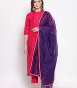 purple art silk plain   dupatta