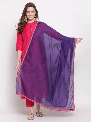 purple art silk plain   dupatta 2