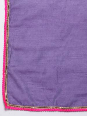 purple art silk plain   dupatta 3