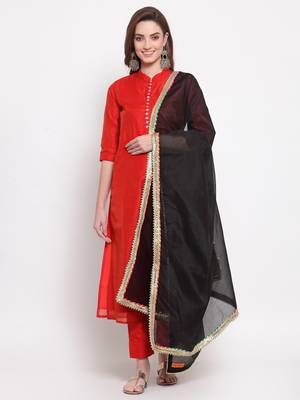 black art silk plain   dupatta 1