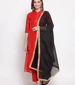 black art silk plain   dupatta