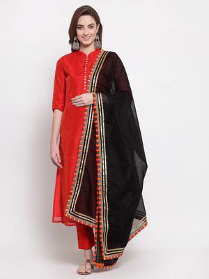 black art silk plain   dupatta 1