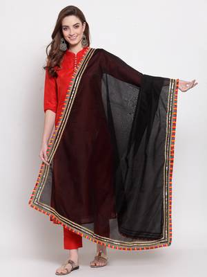 black art silk plain   dupatta 2