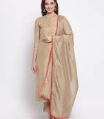 beige art silk plain   dupatta