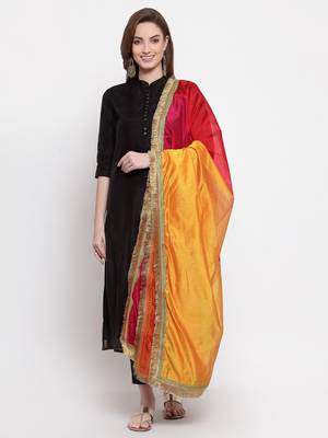multicolor art silk plain   dupatta 1