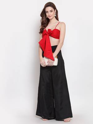 red art silk plain   Blouse 1