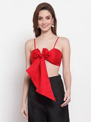 red art silk plain   Blouse 2