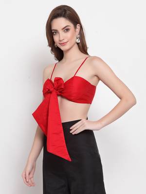 red art silk plain   Blouse 3