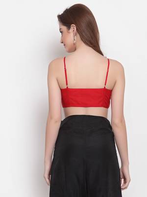 red art silk plain   Blouse 4