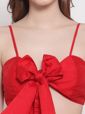 red art silk plain   Blouse 5