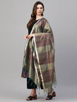 Indo Era Black Solid Kurta Trouser With Ready Made Dupatta Set 3
