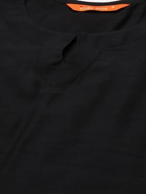 Indo Era Black Solid Kurta Trouser With Ready Made Dupatta Set 5