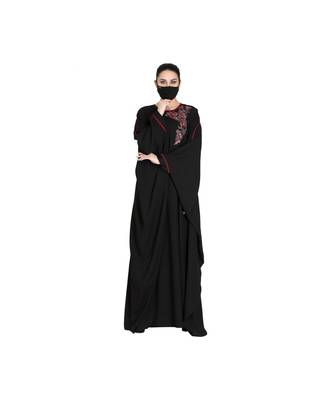Black Kaftan With Handwork Embellishments And Contrast Piping. 1