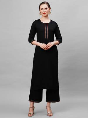 Indo Era Black Kurta And Palazzo 1