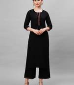 Indo Era Black Kurta And Palazzo