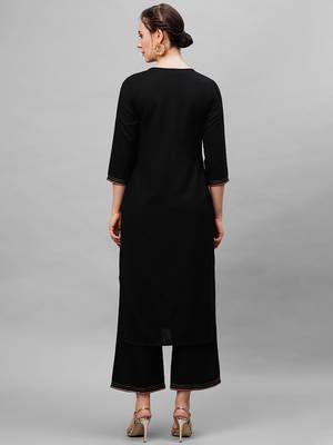 Indo Era Black Kurta And Palazzo 2