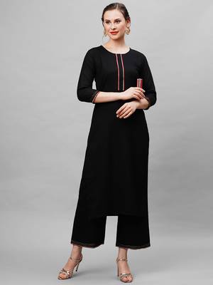 Indo Era Black Kurta And Palazzo 4