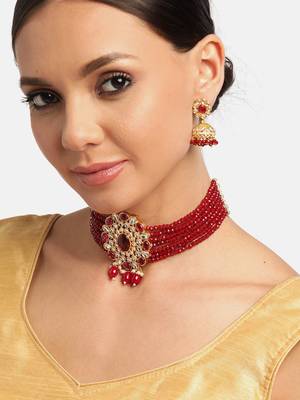 Maroon pearl jewellery 1