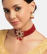 Maroon pearl jewellery