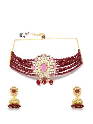 Maroon pearl jewellery 2