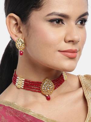 Maroon pearl jewellery 1