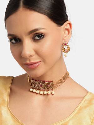 Maroon pearl jewellery 1