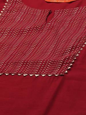 Indo Era Red Solid Straight Kurta Trouser With Dupatta Sets 5