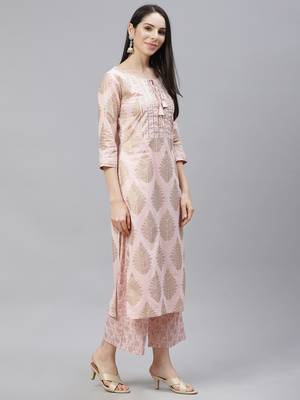 Indo Era red Printed Straight Kurta With Palazzo And Dupatta Set 3
