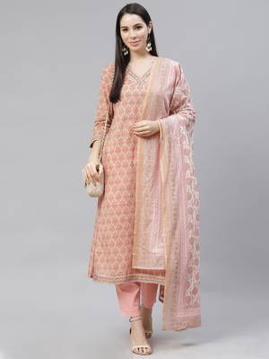 Indo Era red Printed Straight Kurta With Palazzo And Dupatta Set 4