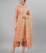 Indo Era red Printed Straight Kurta Palazzo With Dupatta Set