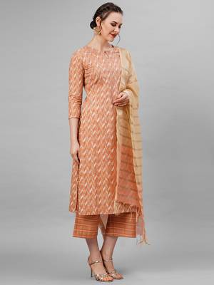 Indo Era red Printed Straight Kurta Palazzo With Dupatta Set 3