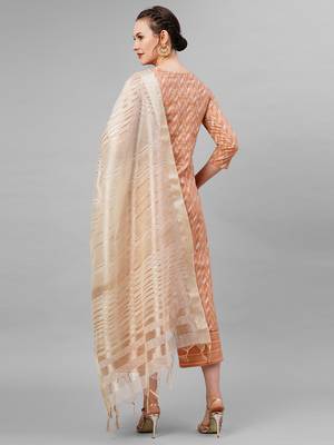 Indo Era red Printed Straight Kurta Palazzo With Dupatta Set 2