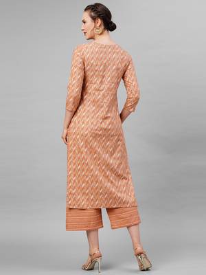 Indo Era red Printed Straight Kurta With Palazzo Set 2
