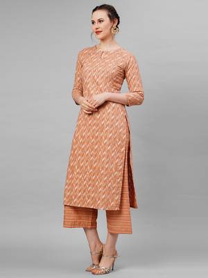 Indo Era red Printed Straight Kurta With Palazzo Set 4