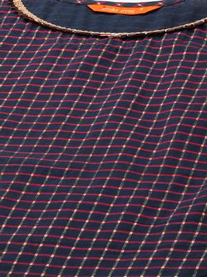 Indo Era Navy Blue Printed Straight Kurta With Sharara Set 5