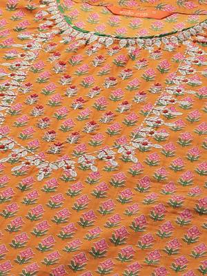Indo Era Mustard Printed Straight Kurta Trouser With Dupatta Set 5
