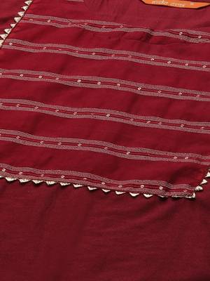 Indo Era Red Solid Straight Kurta Trouser With Dupatta Set 5