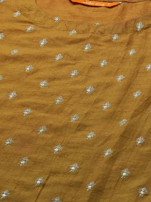 Indo Era Mustard Embroidred Straight Kurta Sharara Set 5
