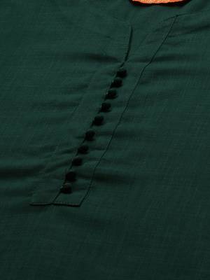 Indo Era Green Solid Straight Kurta Palazzo with Dupatta Set 5