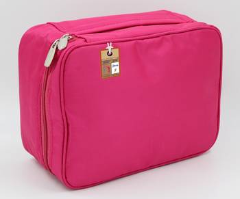 atorakushon   Fabric Cosmetic Bag Makeup Pouch Jewellery Vanity Box Travel Storage Organizer Grooming Kit for Women Pink 1