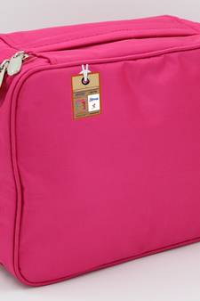 atorakushon   Fabric Cosmetic Bag Makeup Pouch Jewellery Vanity Box Travel Storage Organizer Grooming Kit for Women Pink