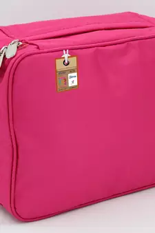 atorakushon   Fabric Cosmetic Bag Makeup Pouch Jewellery Vanity Box Travel Storage Organizer Grooming Kit for Women Pink