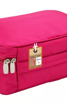 atorakushon   Fabric Cosmetic Bag Makeup Pouch Jewellery Vanity Box Travel Storage Organizer Grooming Kit for Women Pink