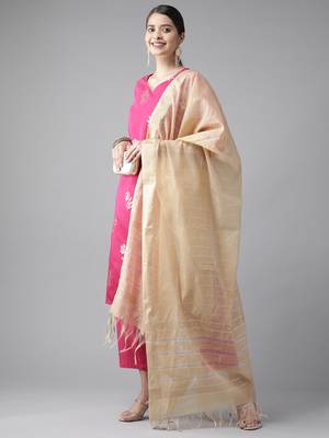 Indo Era Pink Embroidered Straight Kurta Trouser With Dupatta Set 4