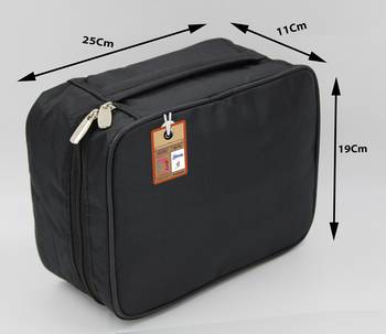 atorakushon® Fabric Cosmetic Bag Makeup Pouch Jewellery Vanity Box Travel Storage Organizer Grooming Kit for Women Black 3