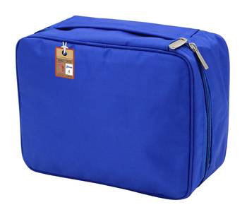 atorakushon   Fabric Cosmetic Bag Makeup Pouch Jewellery Vanity Box Travel Storage Organizer Grooming Kit for Women Blue 1